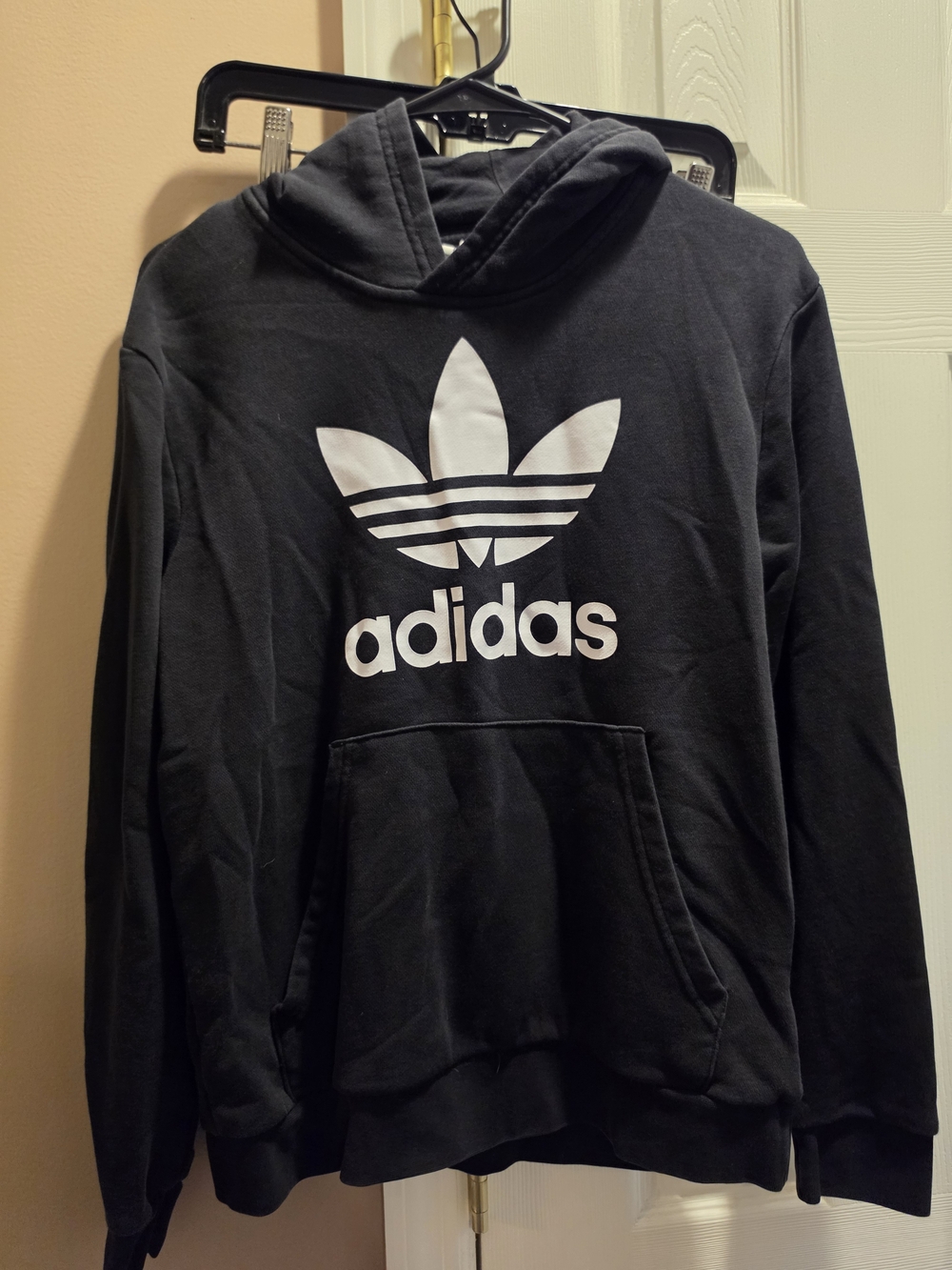 Adidas Logo Hoodie Big Boys 13 - 14 Y Preowned Black
